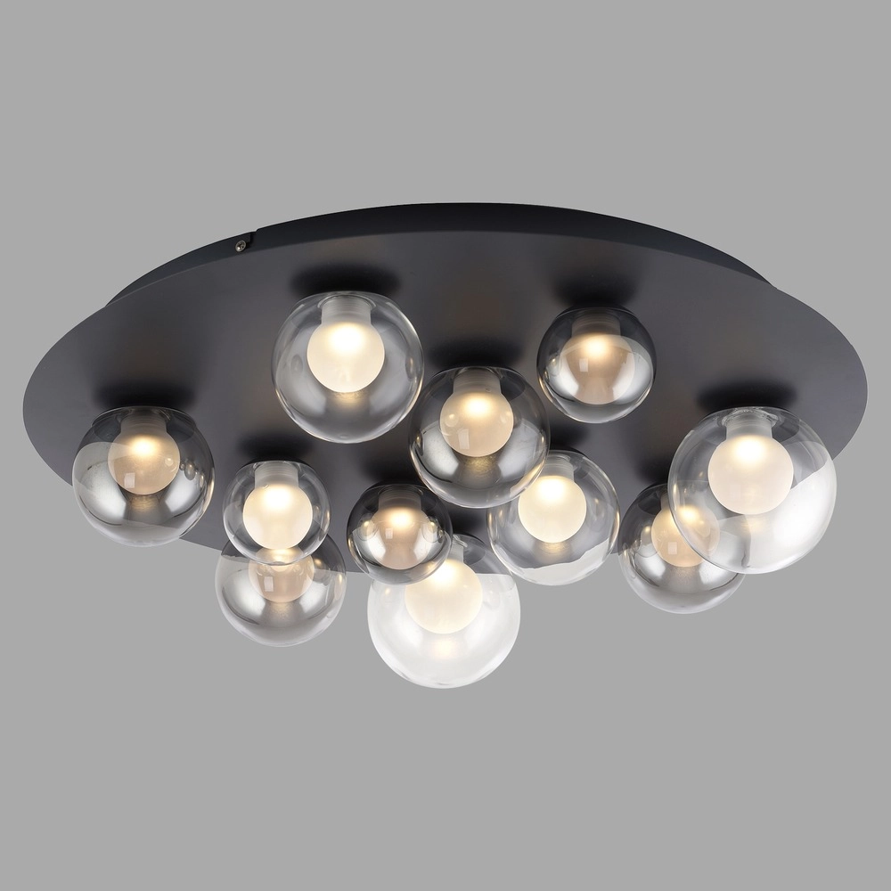 11-light ceiling lamp Pure Popup Mystic grey with smoke glass
