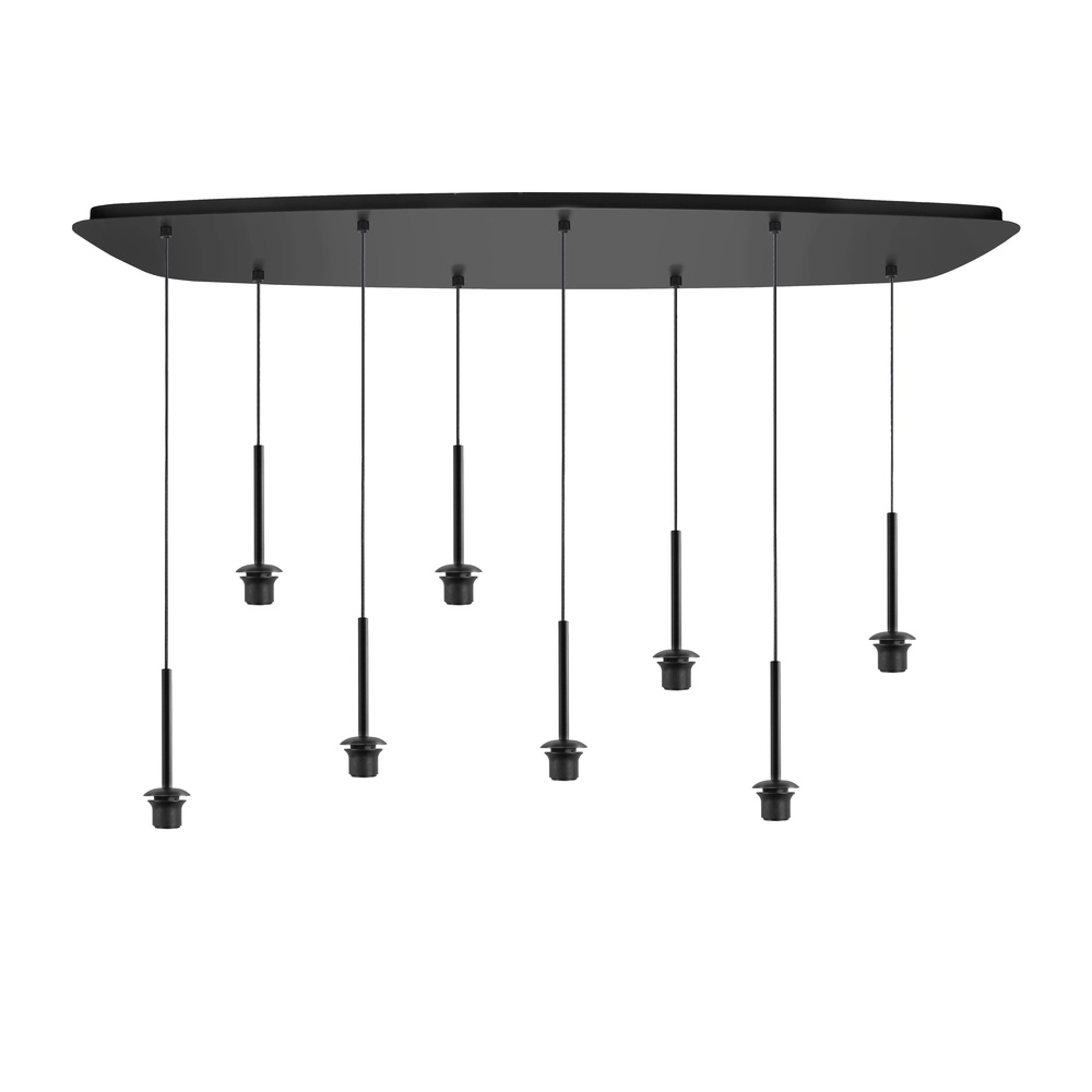 Pendant lamp Bellini 8-light black with gold glass Highlight