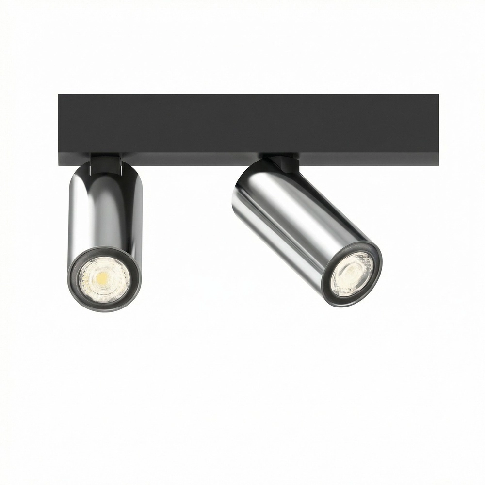 2-light surface-mounted spotlight Tevo Mini black with chrome