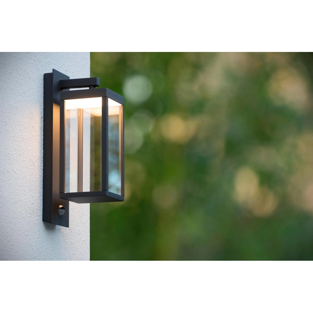 Desing wall lamp Clairette anthracite with motion sensor Lucide 5411212281104