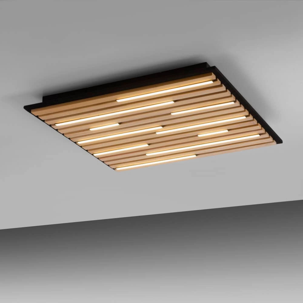Square ceiling lamp Q-Akustik wood Paul Neuhaus 4012248385388