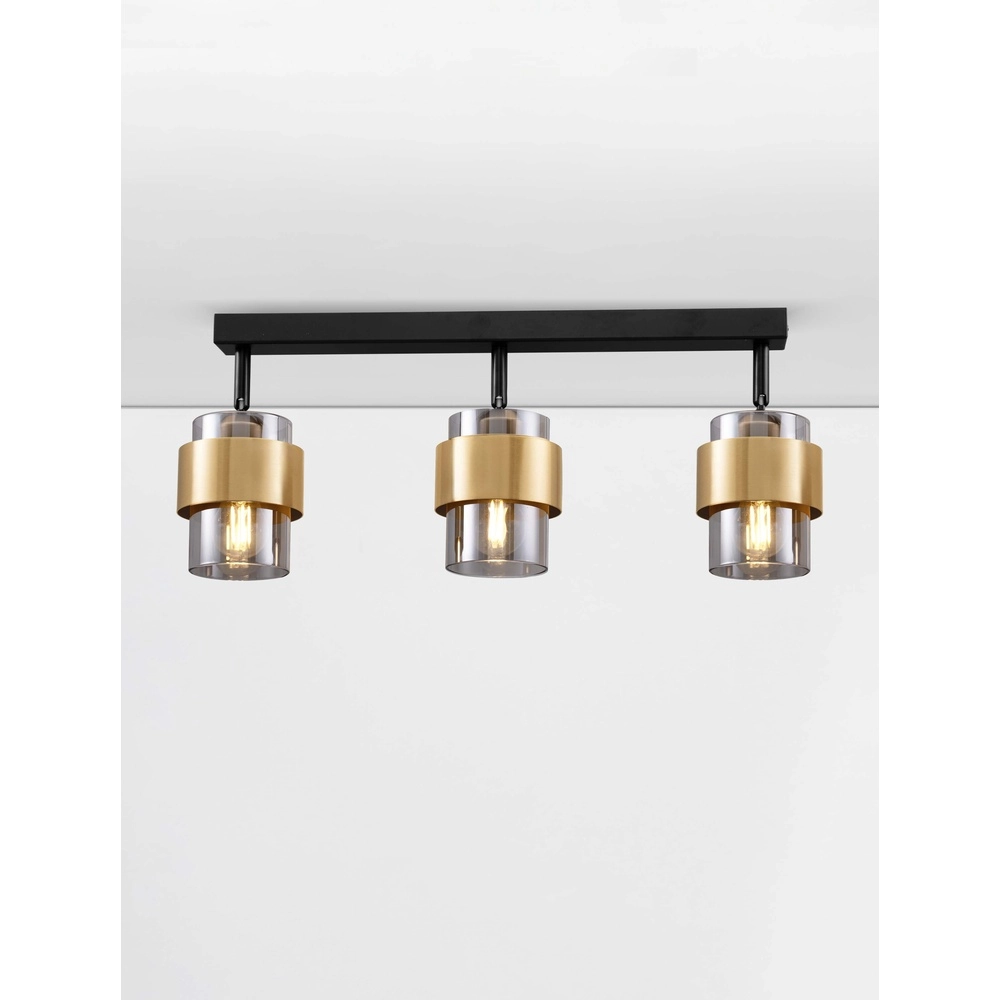 Ceiling lamp Sianna 3-light black with gold