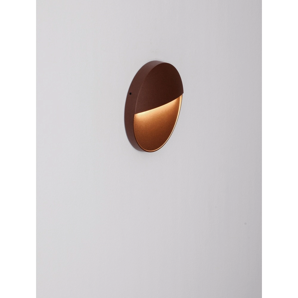Round wall lamp Rodix Rusty brown