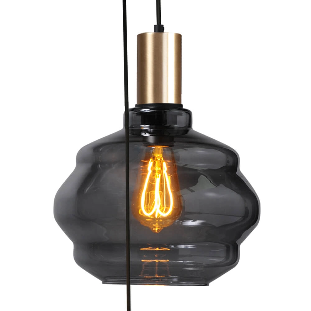5-light loft hanging lamp - gold - Porto with Ball glasses Masterlight 8718121271262