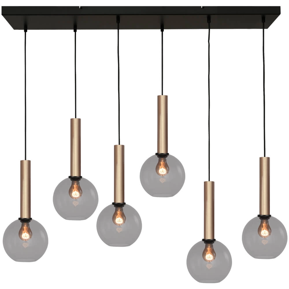 6-light hanging lamp Bella 2 with smoke glass