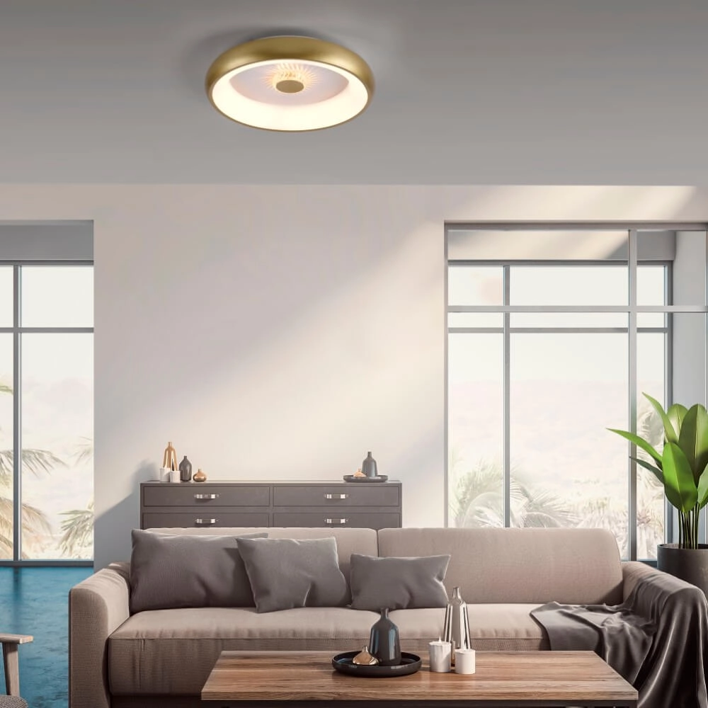 Round ceiling lamp Vertigo brass Ø 46.5cm Just Light 4043689994716
