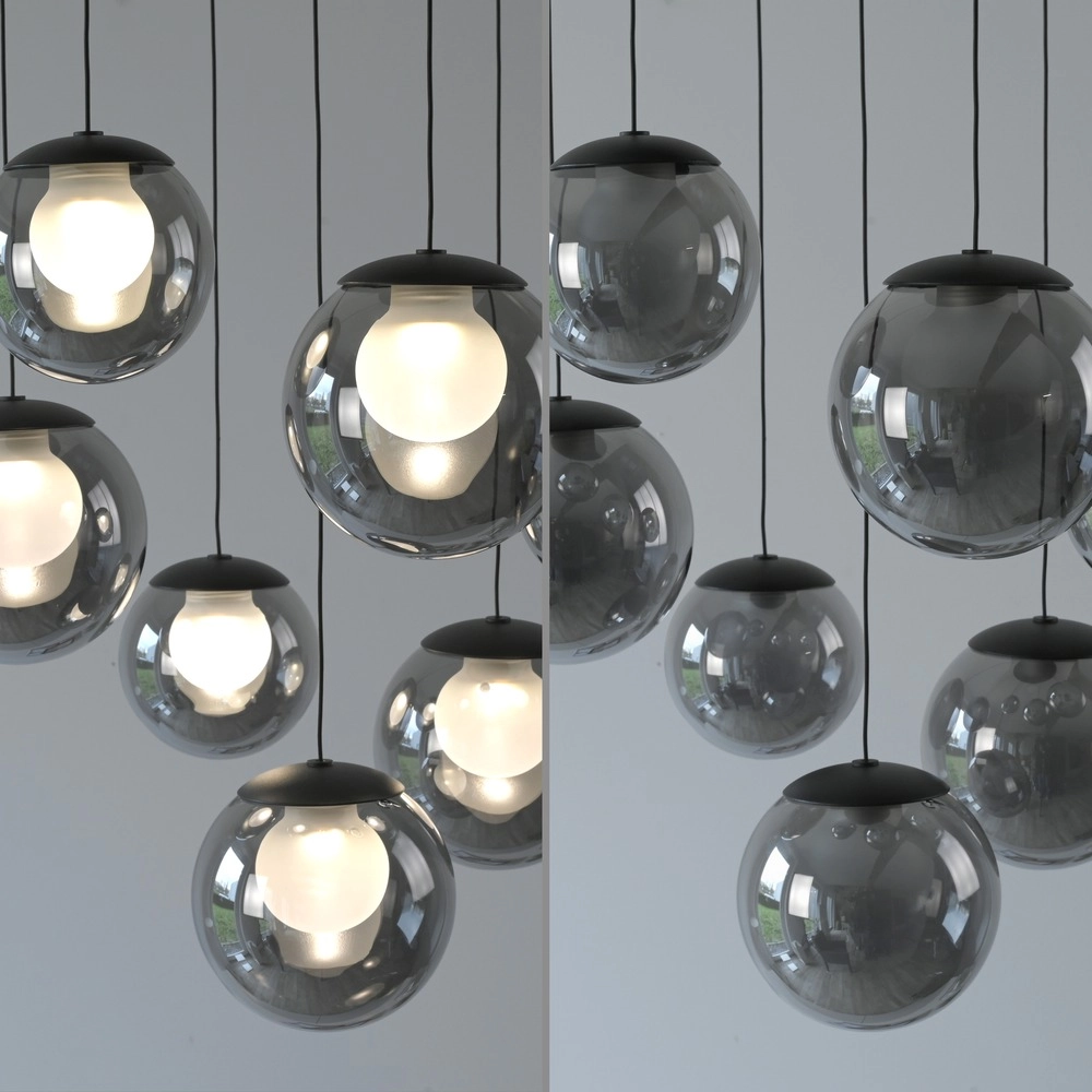 7-light pendant lamp Pure Popup mystic grey Paul Neuhaus 4012248396674