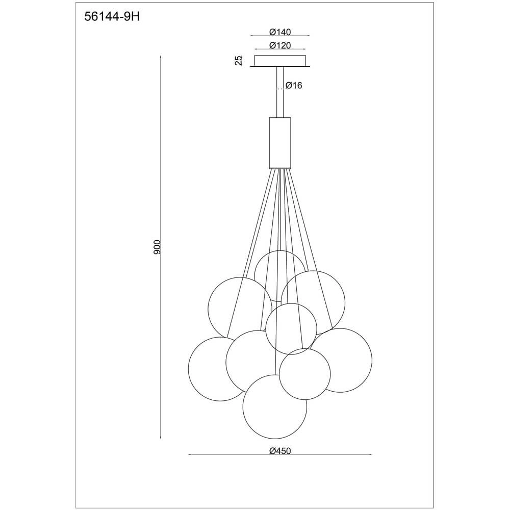 Black pendant lamp Ballgi glass Globo 9007371453160