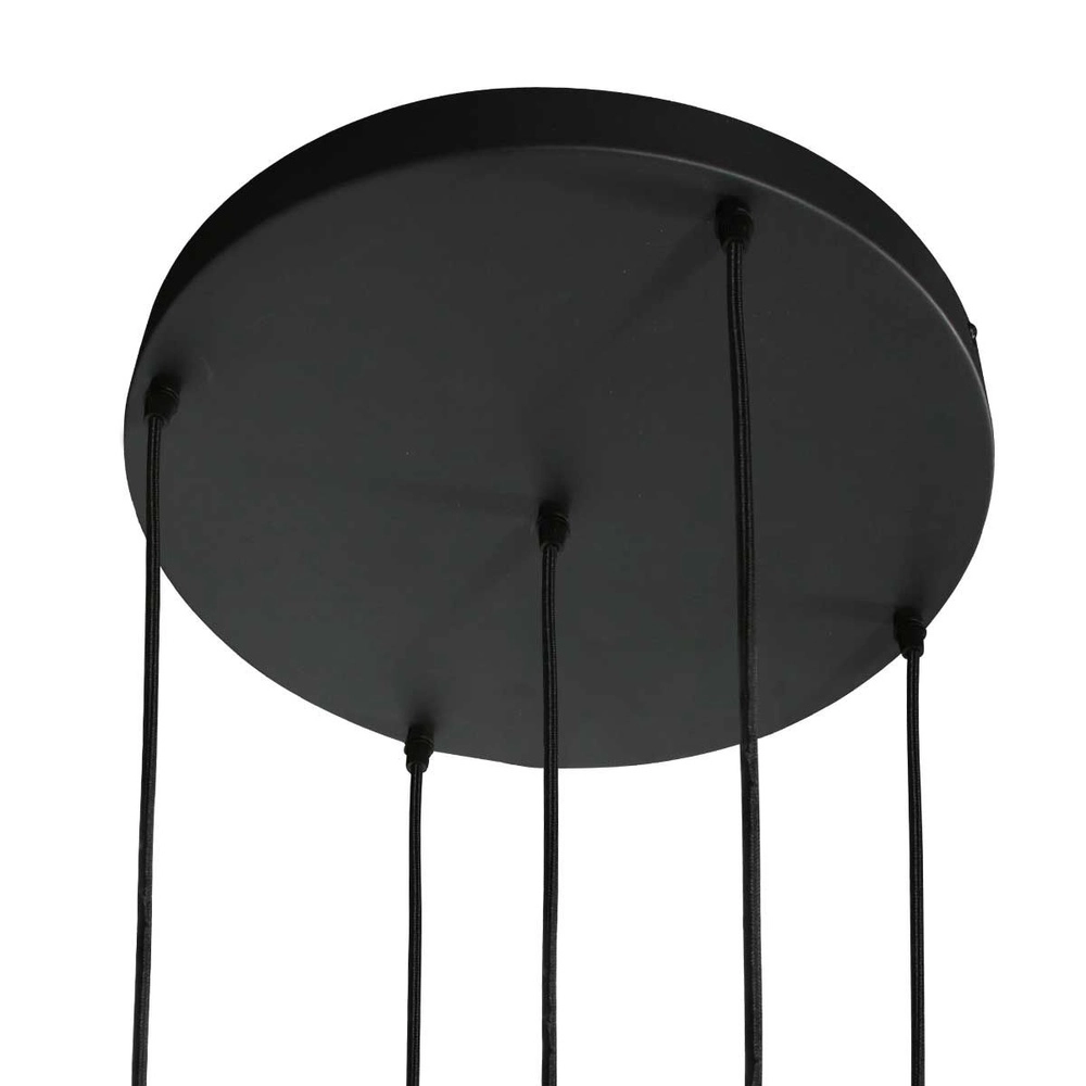 Pendant lamp Glimsy 5-light black round Steinhauer 8712746177961