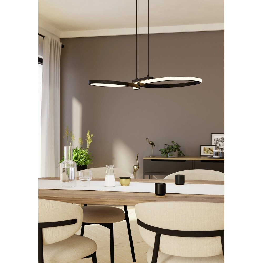 Modern led wall lamp Serpins 66cm - black Eglo 9008606313662