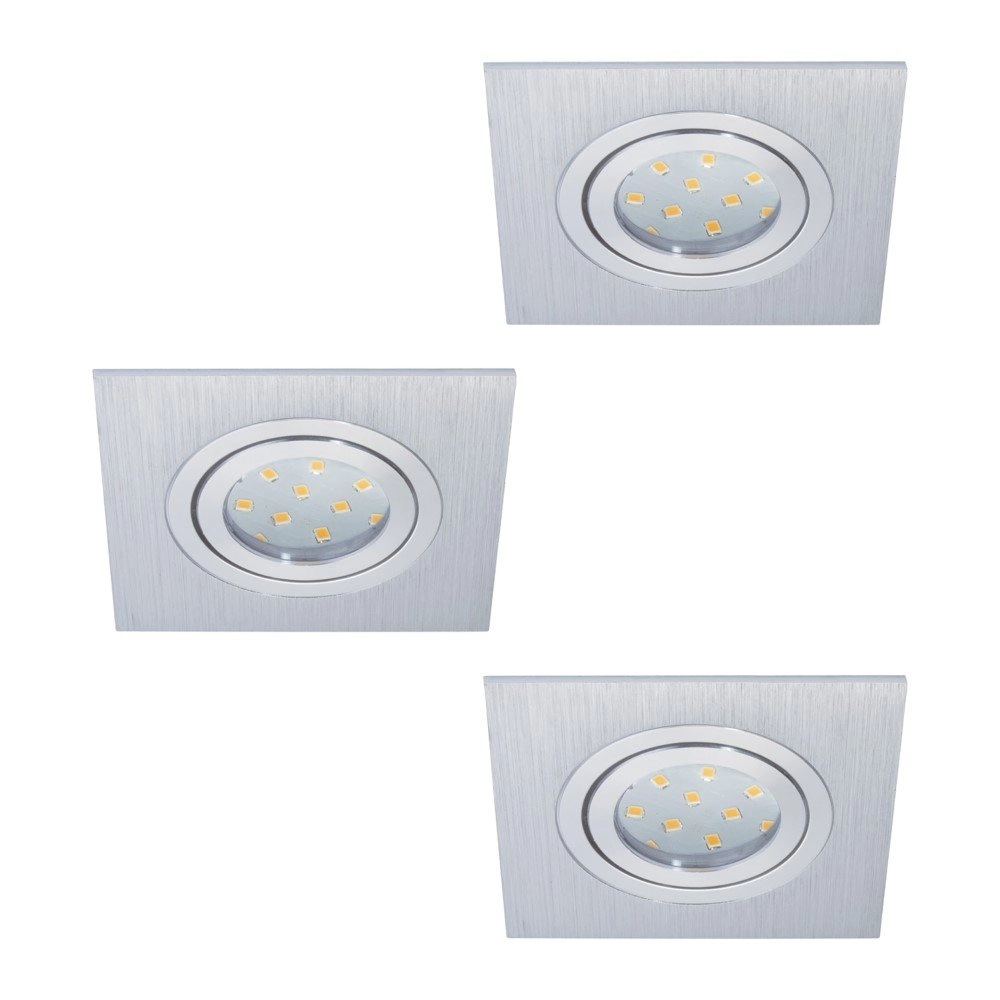 Built-in Spotlight Areitio Square set of 3 metallic gray