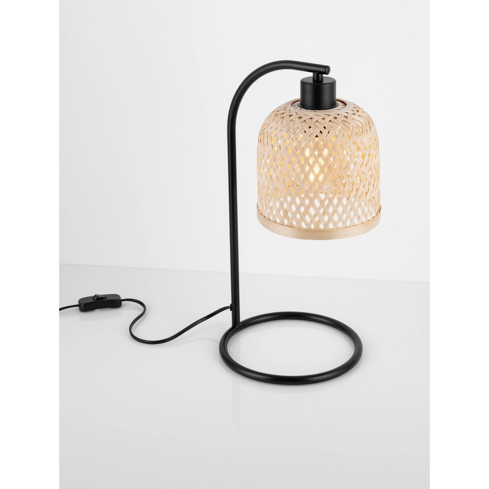 Table lamp Intra black with bamboo cap Lyora 5212017454805