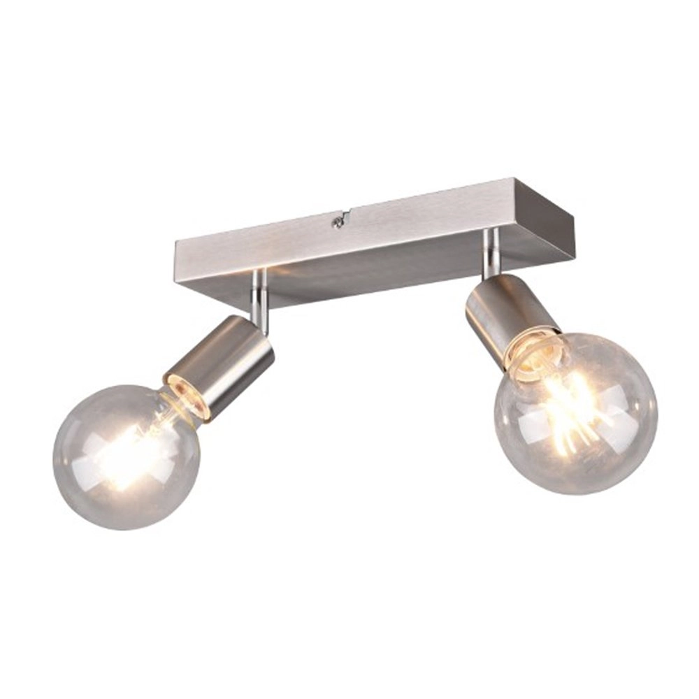 Double surface-mounted spotlight Vannes metallic grey