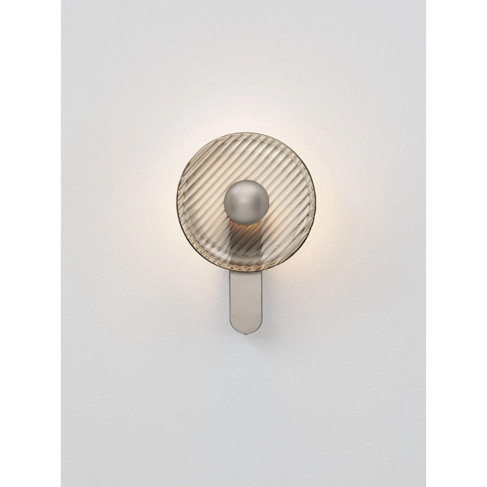 Design wall lamp Lavina silver grey with smoke glass Ø 25cm Lyora 5212063501409