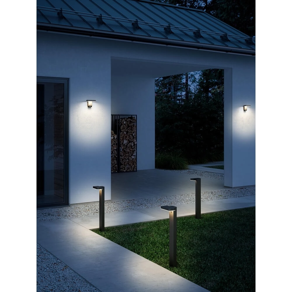 Solar wall lamp Rica black rectangle Nordlux 5704924004797