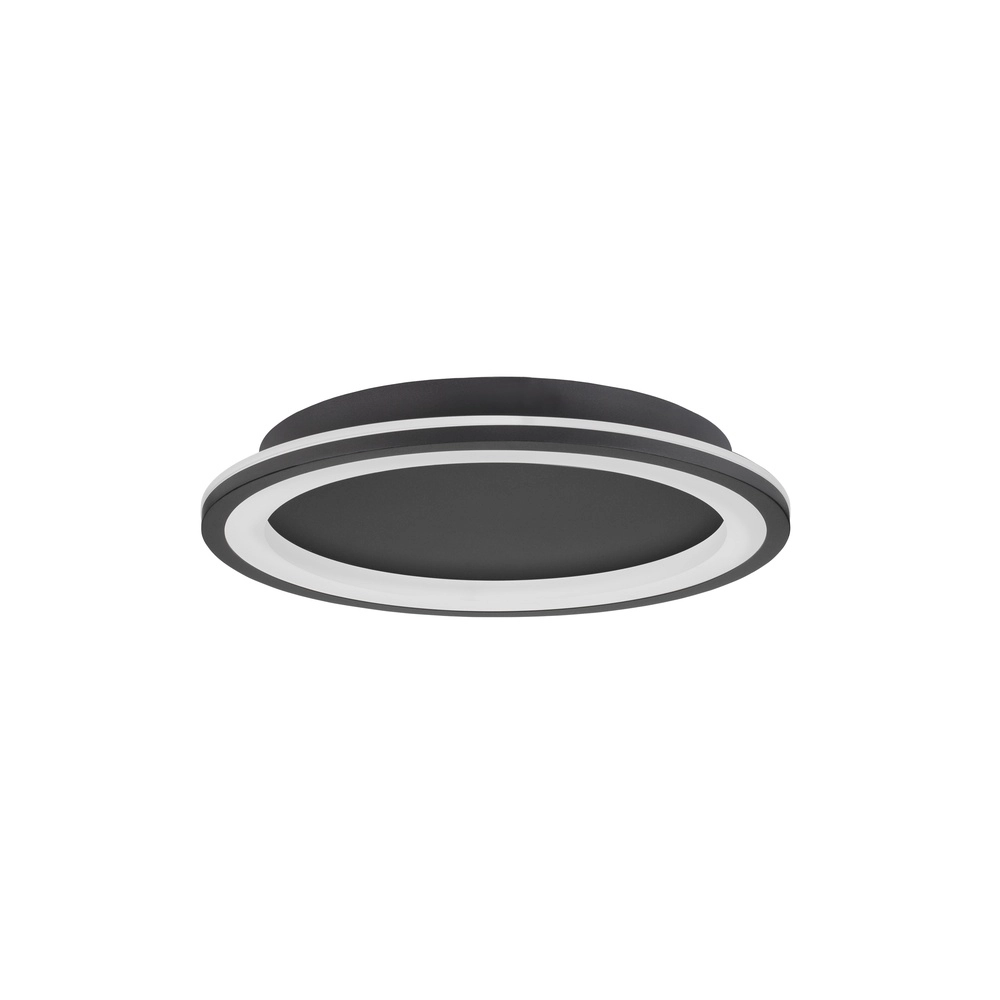 Sleek ceiling lamp Oggy black Ø 37cm Lyora 5212017432094