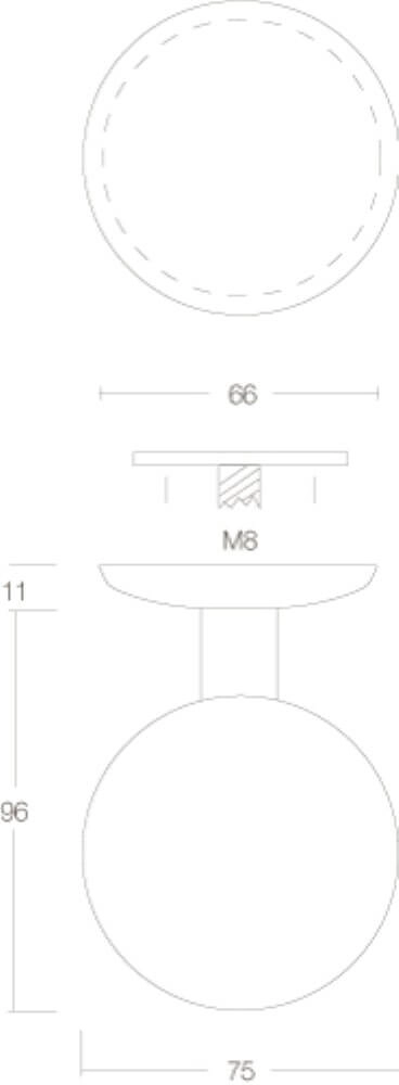Front door knob Castor one-sided mounting stainless steel Ø 7.5cm Intersteel 8714186084212