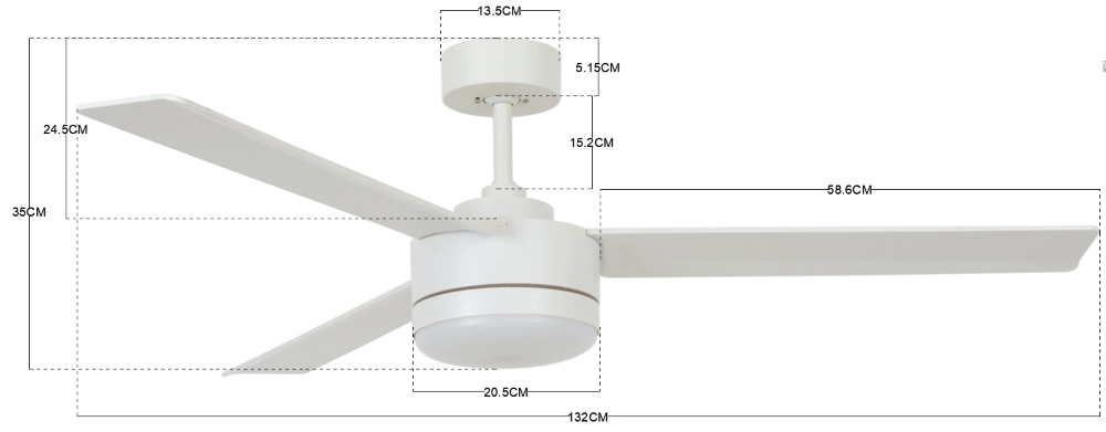 White fan with lamp Lagoon Ø 132cm IP55 Beacon 9333509136514