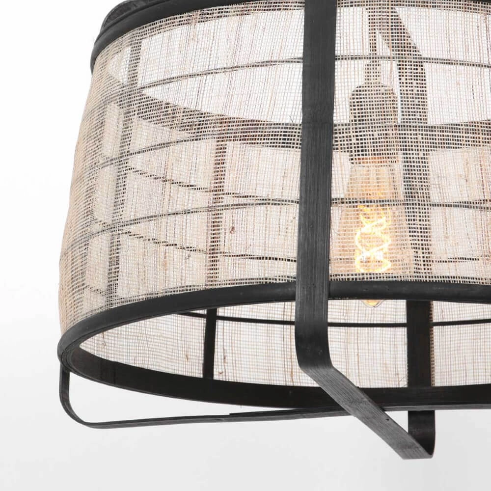 Black wooden pendant lamp Capors Ø 48cm Steinhauer 8712746166637