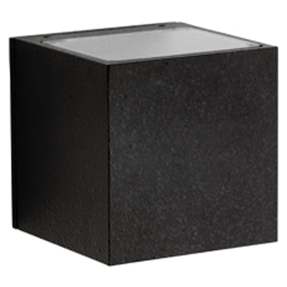 Square Led wall lamp Rhain 10.5cm - black