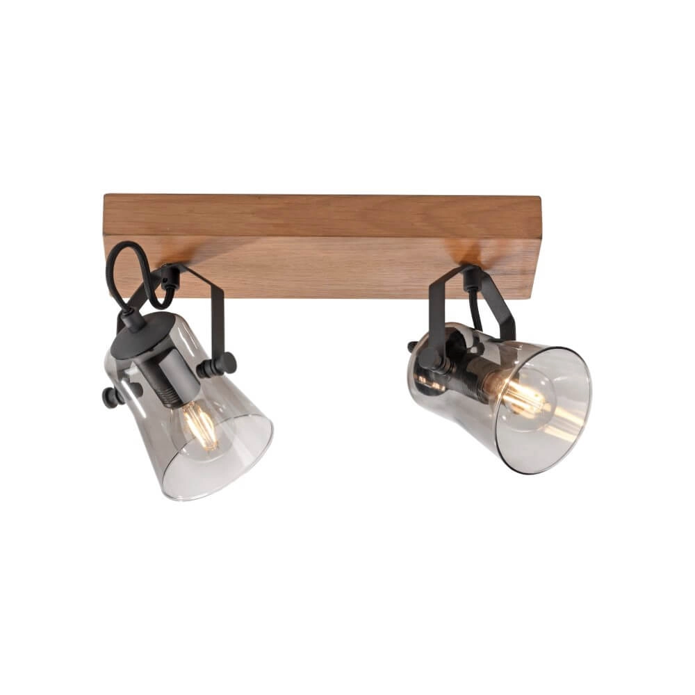 Ceiling lamp Green Langstrom wood 2-light Just Light 4043689994877