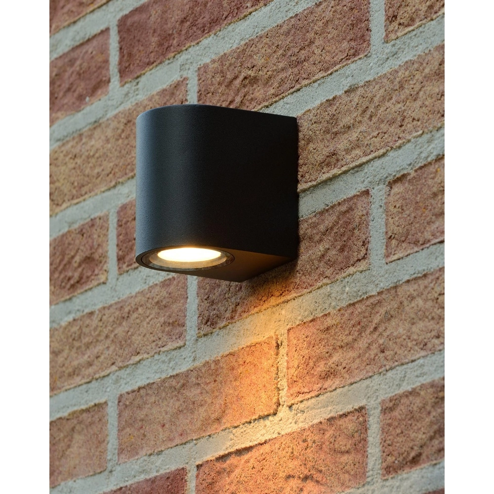 Wall spotlight Zaro IP44 single black Lucide 5411212690081