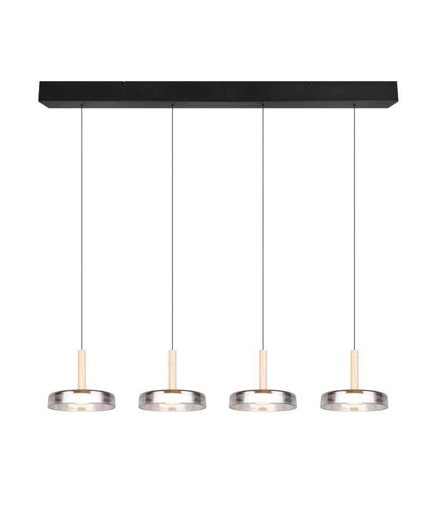 4-light LED pendant light Celeste smoke glass Trio 4017807616903