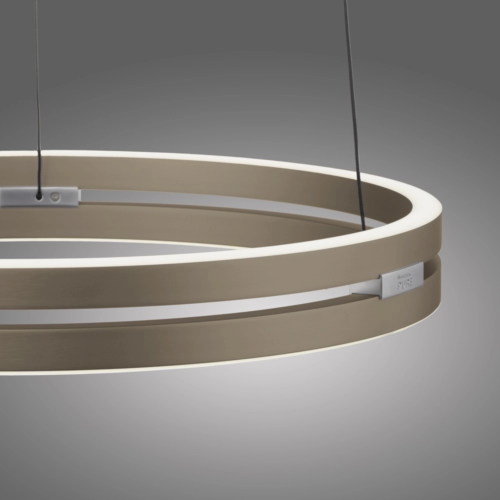 Office pendant lamp Pure E-Loop bronce - Ø 50cm Paul Neuhaus 4012248398357