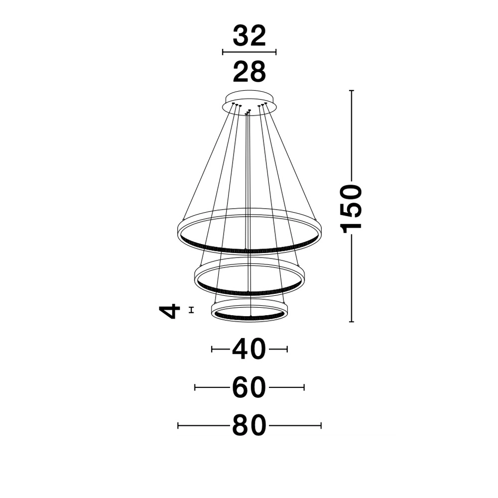 Pendant lamp Preston gold Ø 80cm triple Lyora 5212017424112