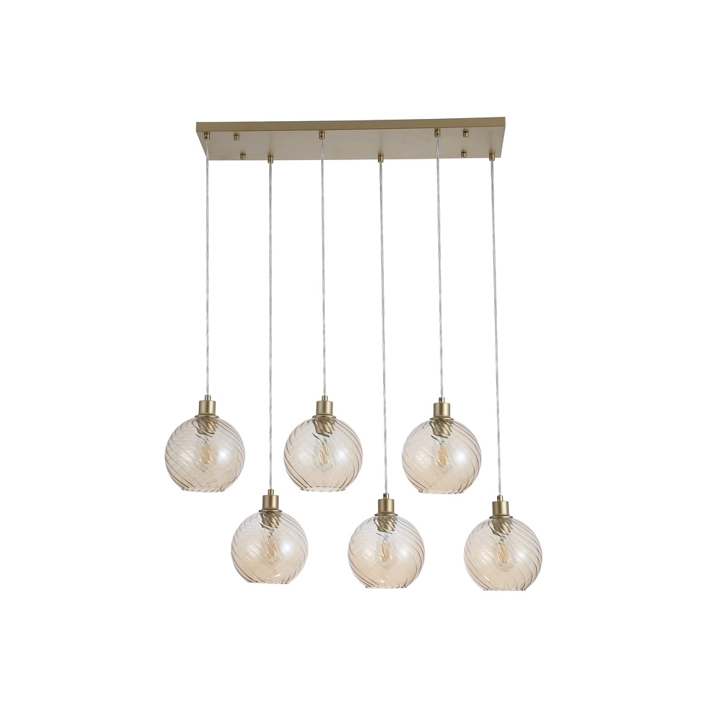 Pendant lamp Radiance 6-light gold Searchlight 5053423306407