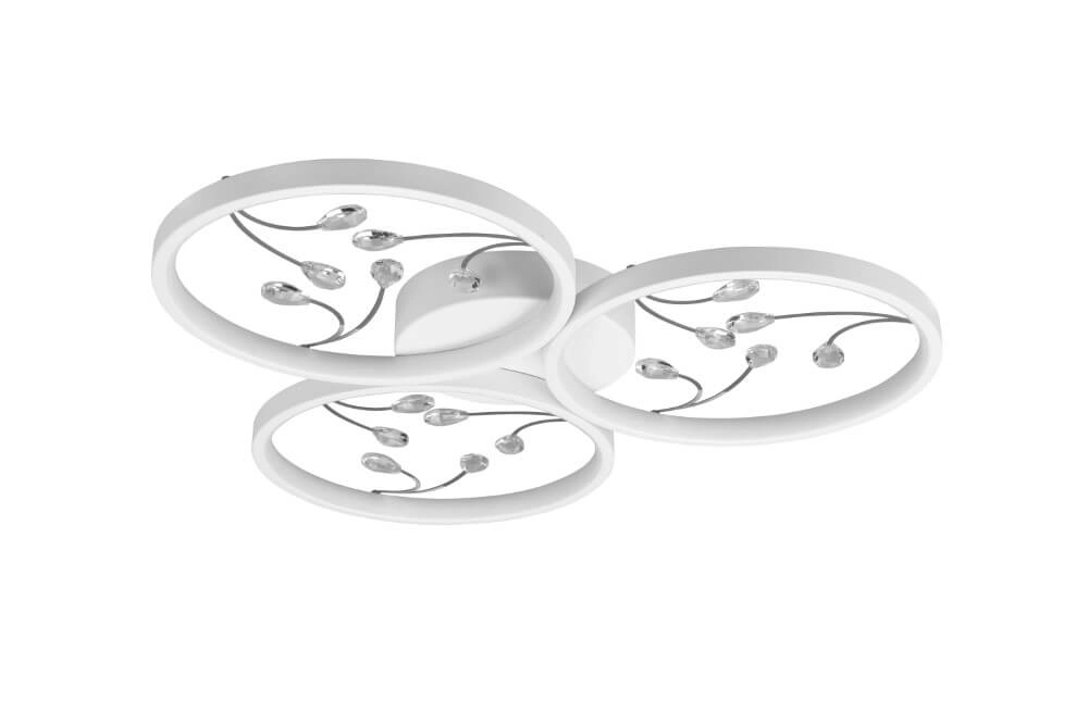 White LED ceiling light Groovy 3-light