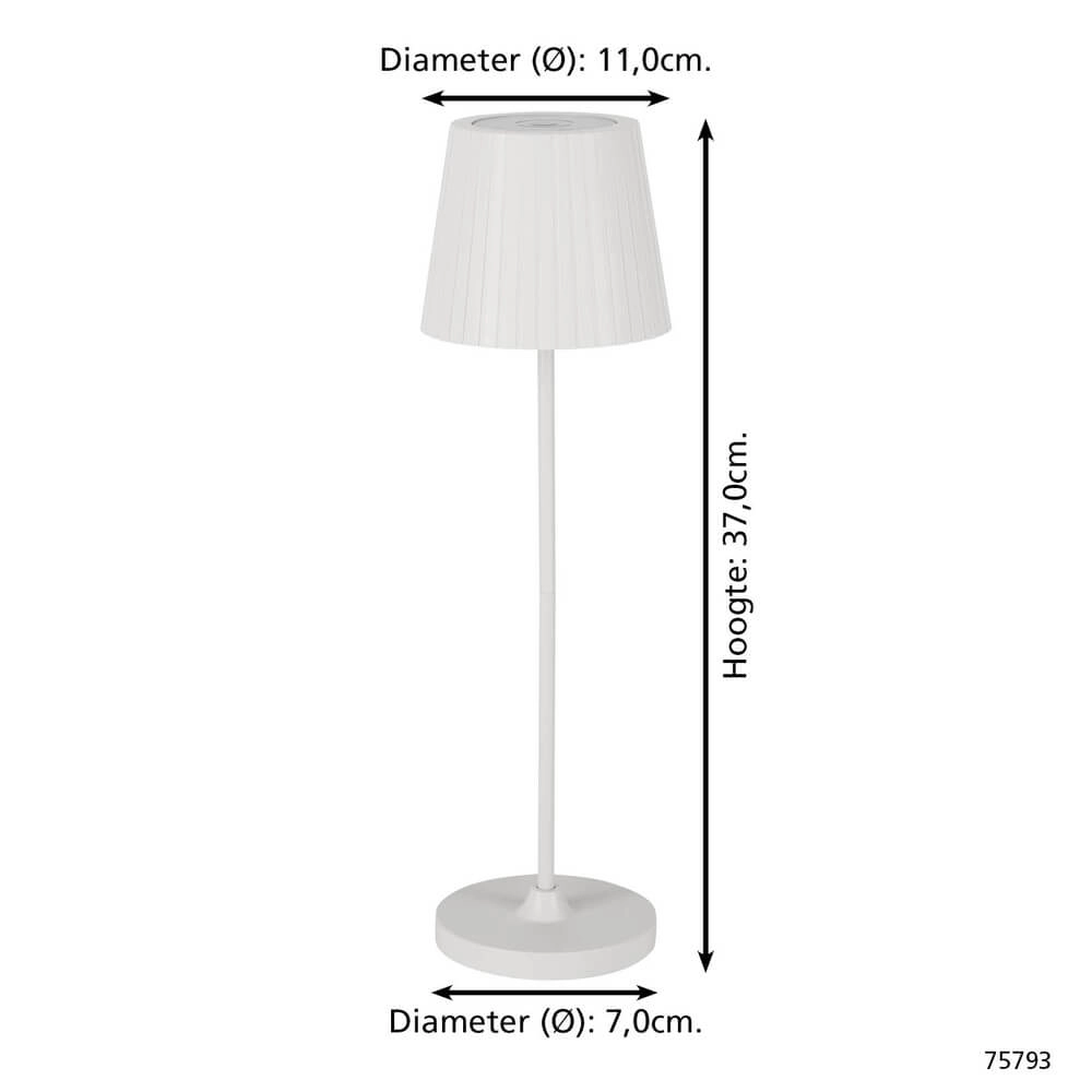 White table lamp Cabozo Rechargeable Eglo 9002759757939