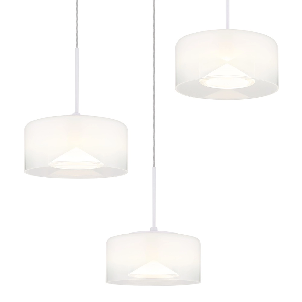 Design pendant lamp Belinda 3-light white Globo 9007371533312