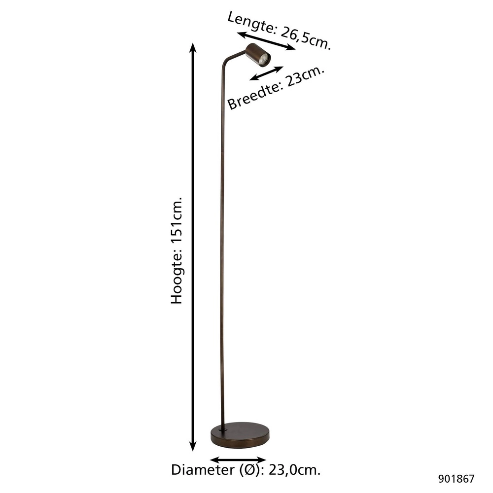 Bronze floor lamp Rigomagno design Eglo 9008606360314