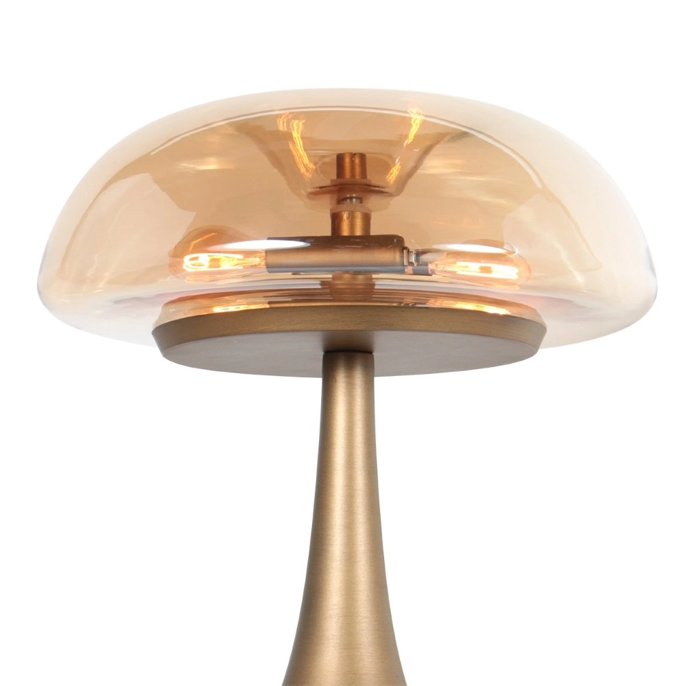 Table lamp Ancilla bronze with amber glass