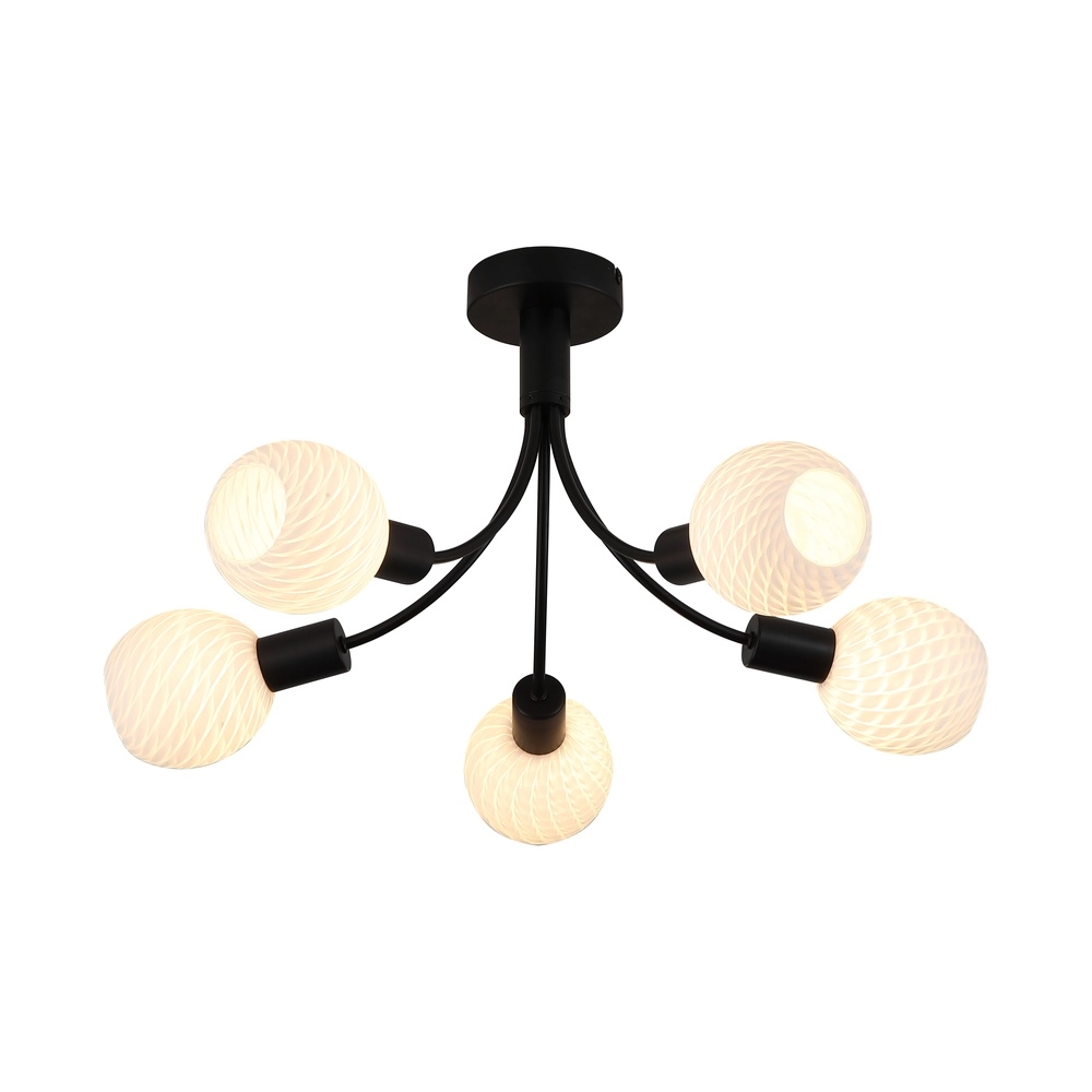 Ceiling lamp Nova black 5-lights