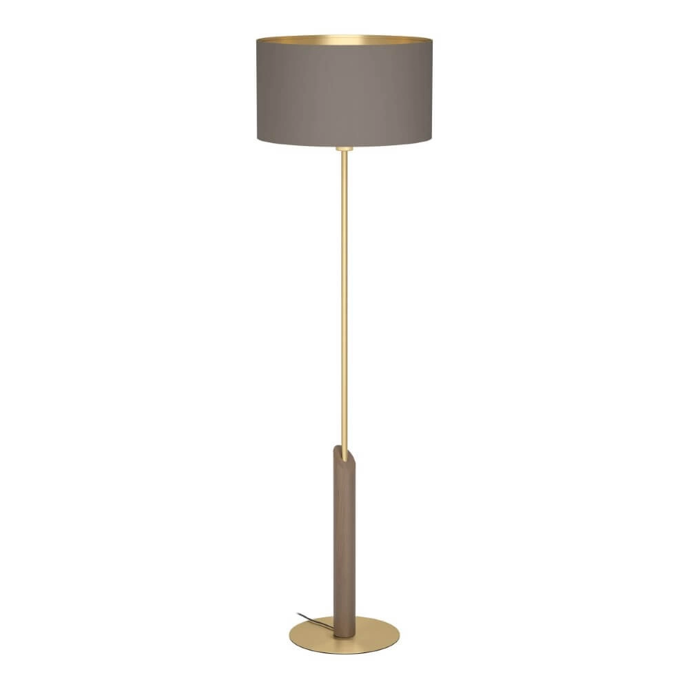 Standing lamp Santandria gold with brown shade