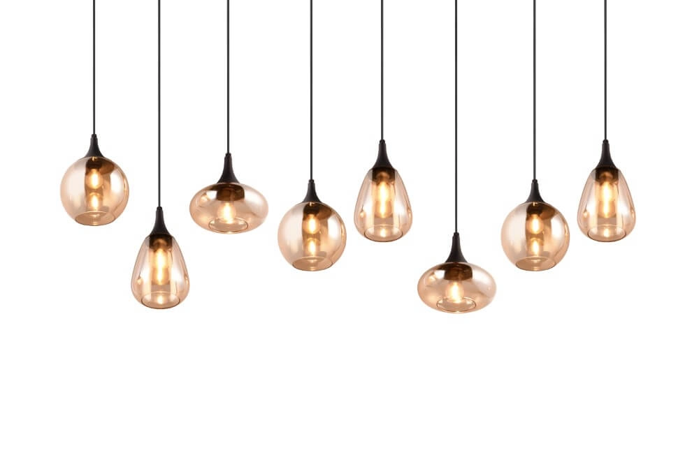 8-light pendant lamp Lumina with amber glass Trio 4017807577679