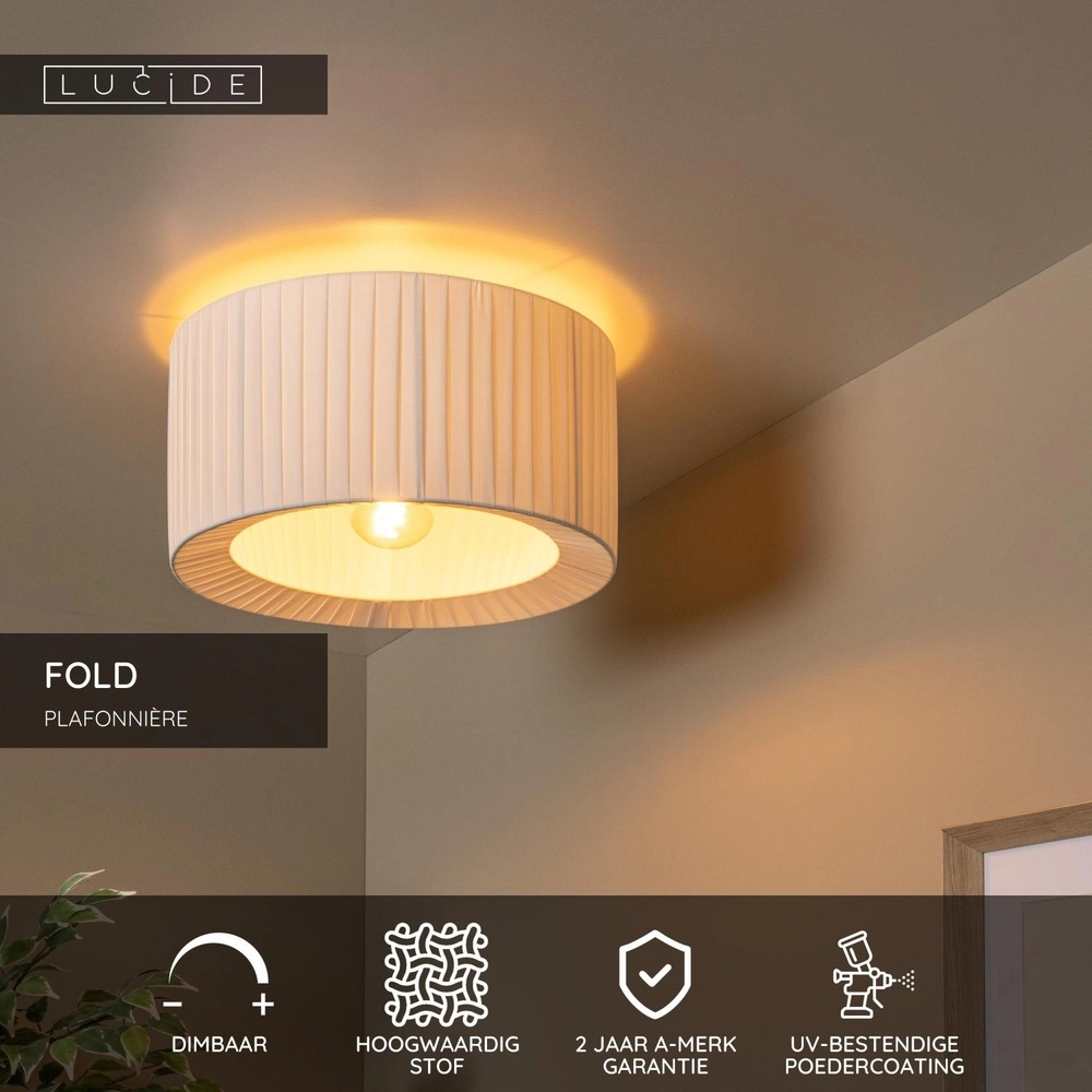 White ceiling lamp Fold Ø 40cm design Lucide 5411212212108