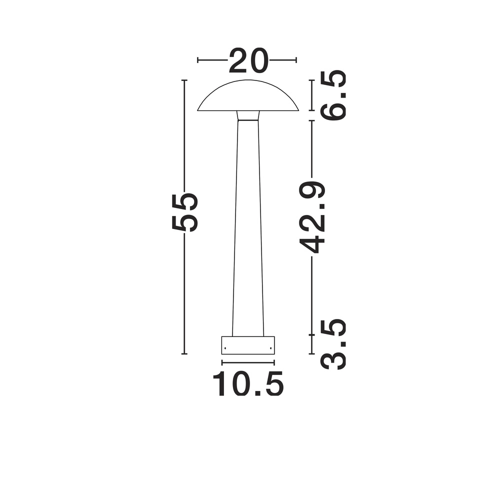 Round garden lamp Tura white 55cm Lyora 5212017471543