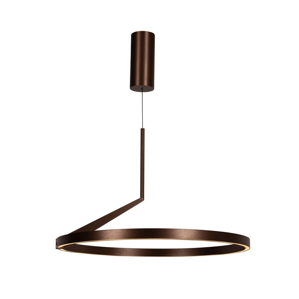 Sleek LED pendant light Applause copper red - Ø 60cm