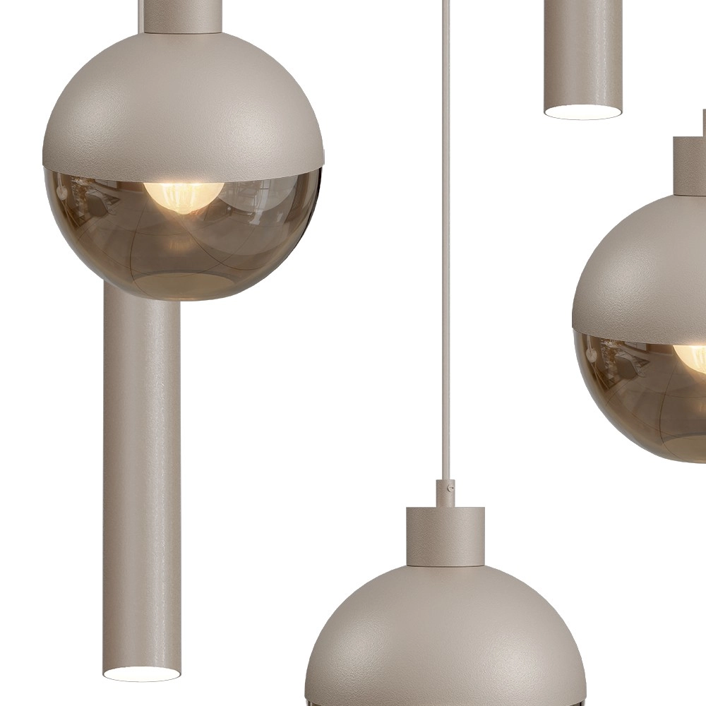5-light pendant lamp Opera Ø 50cm beige terra Masterlight 8718121424323