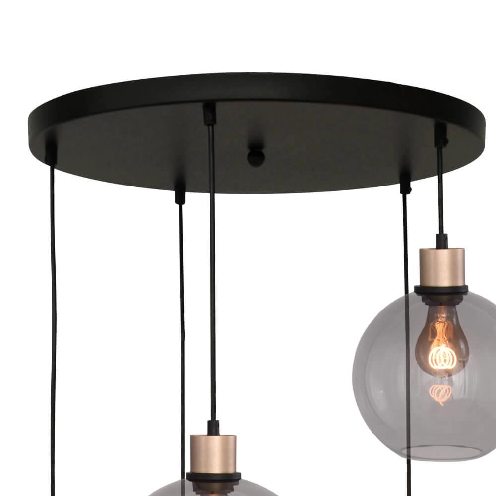 Vide hanging lamp Lazise gold with black Masterlight 8718121303116