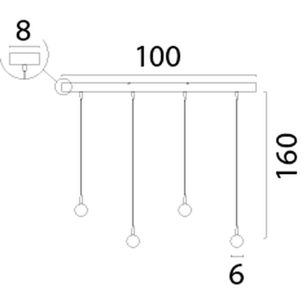 4-light pendant lamp Talana nickel Ø 6cm DTW Masterlight 8718121354026
