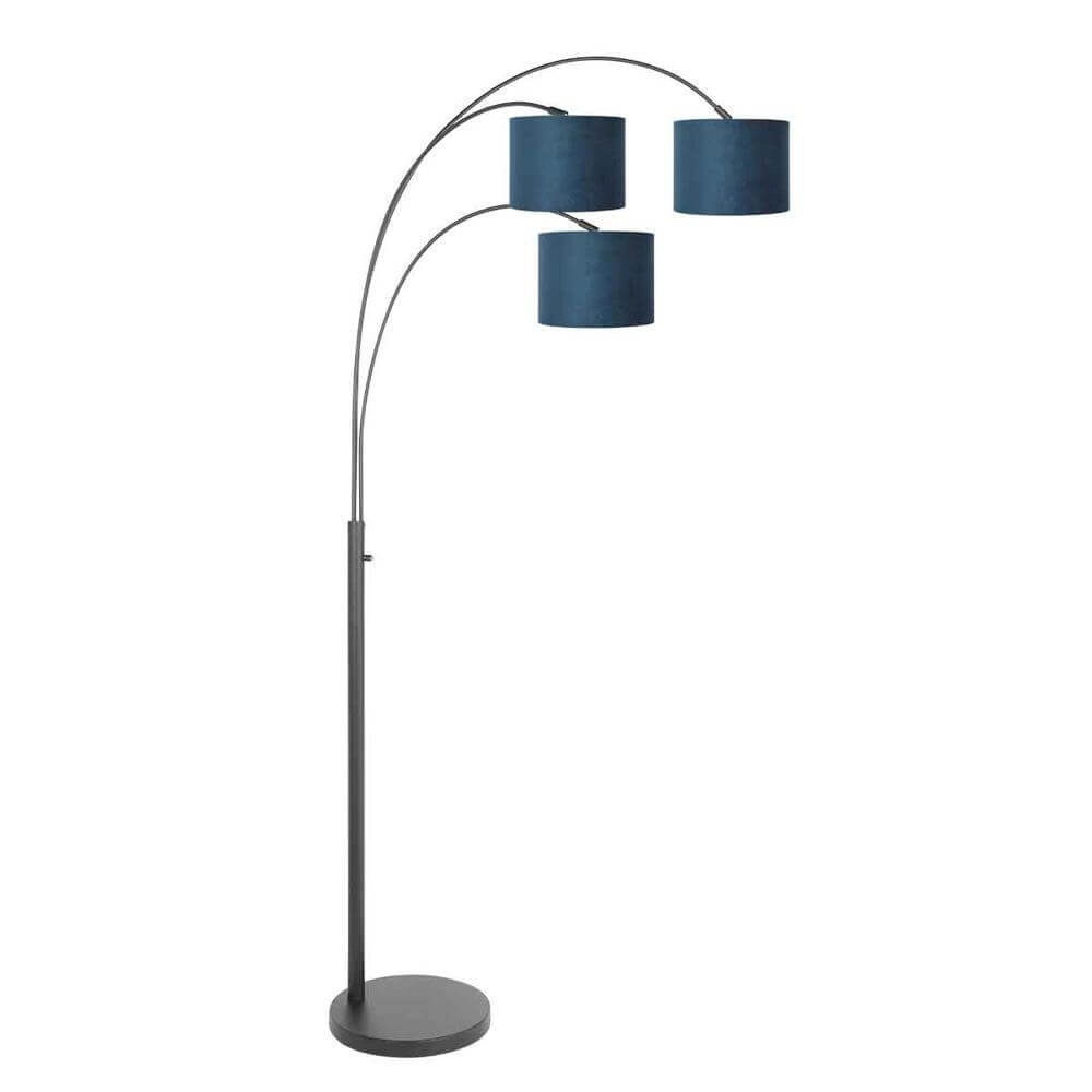 Floor lamp Sparkled Light black with blue caps