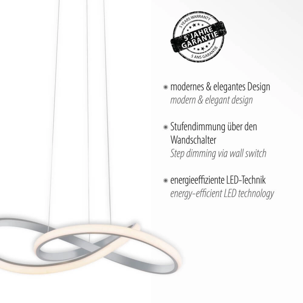 Pendant lamp Maria aluminium Just Light 4043689975760