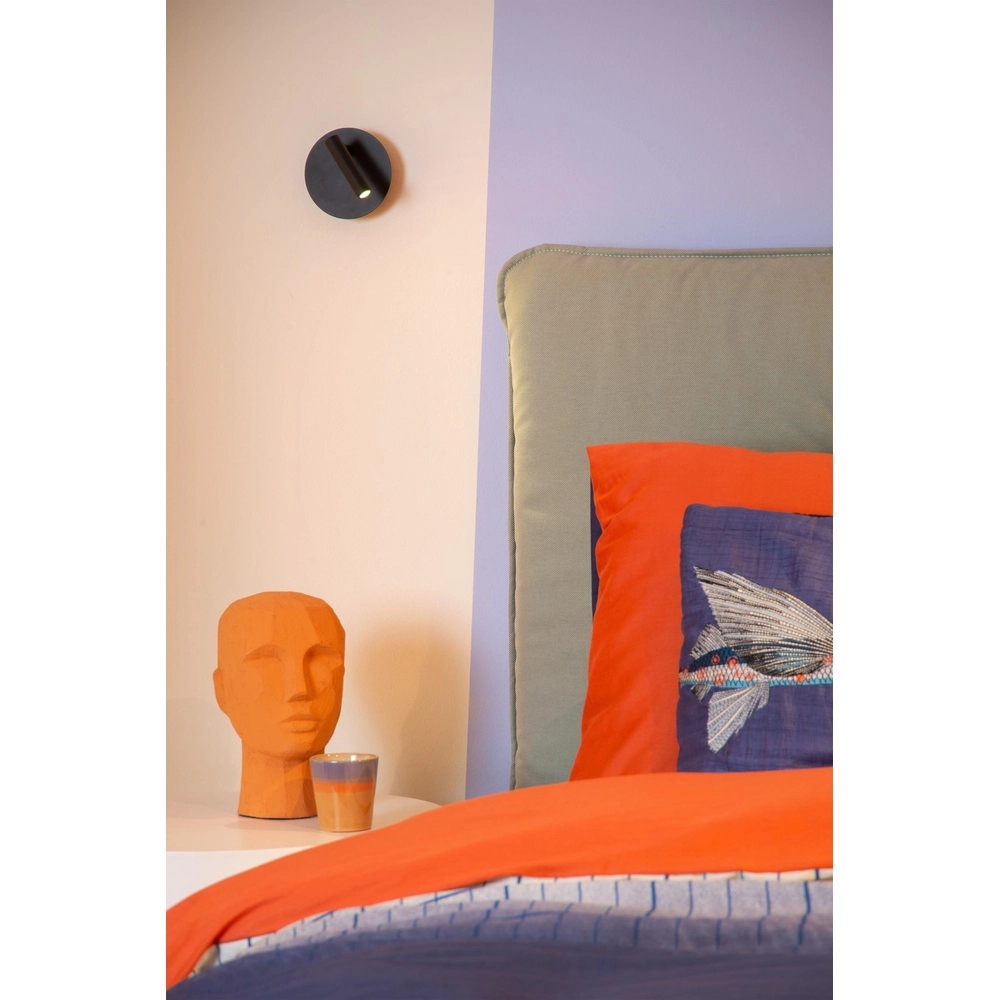 Magnetic wall light Jolijn Rechargeable Black Bedside Lamp Lucide 5411212771353