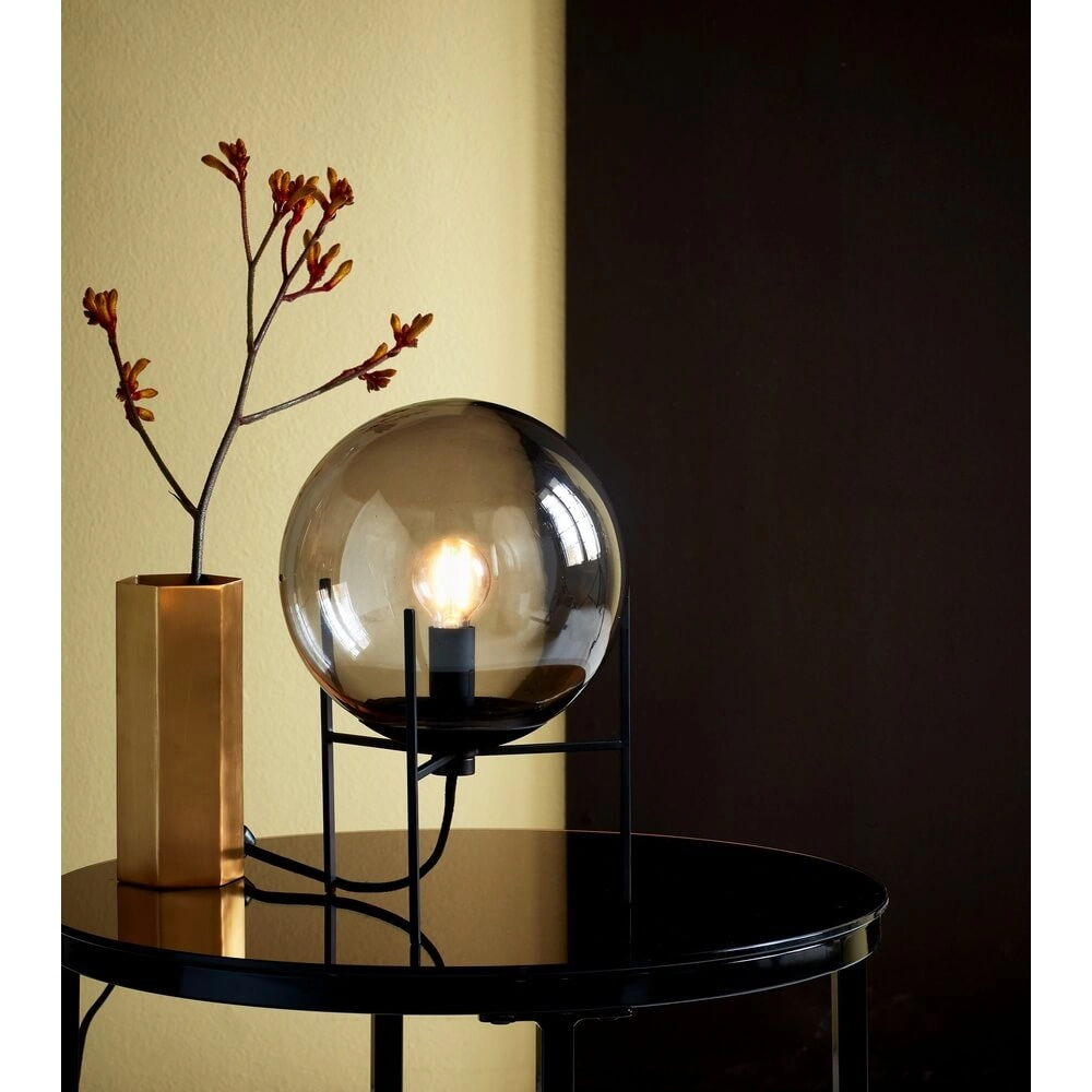 Glass table lamp Alton black with smoke glass Nordlux 5701581452886