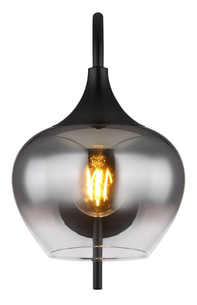 Black wall lamp Maxy with smoke glass Globo 9007371451418
