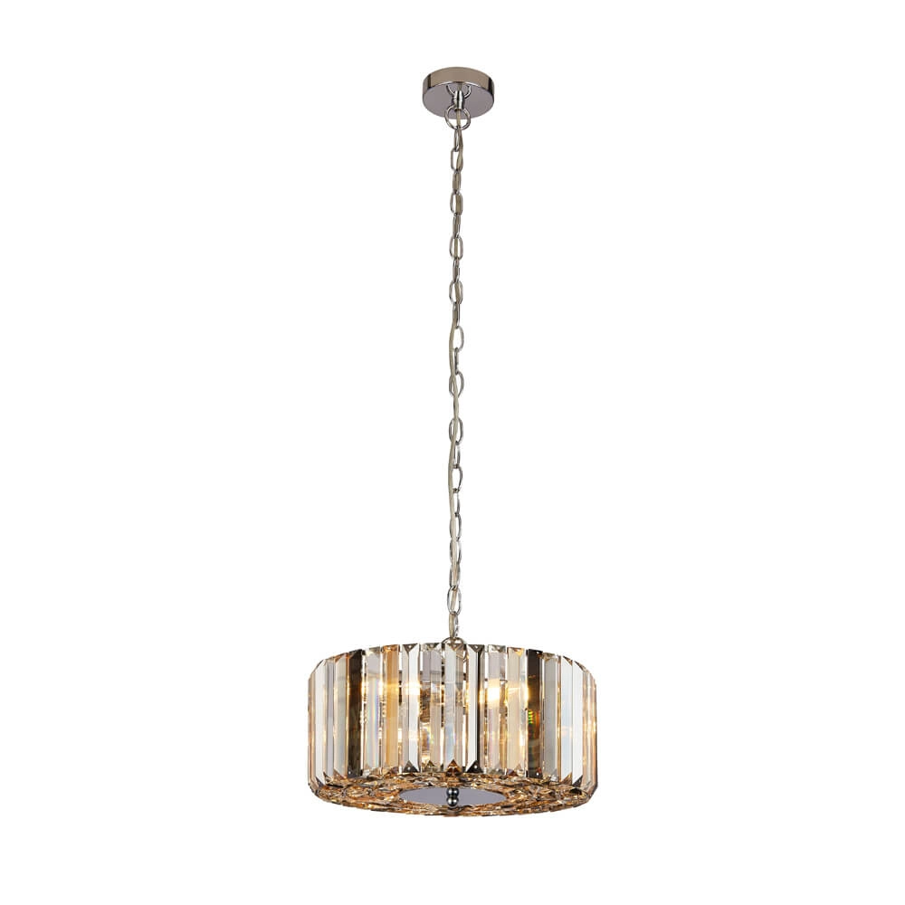 Pendant lamp Chapeau 35cm chrome with crystal glass